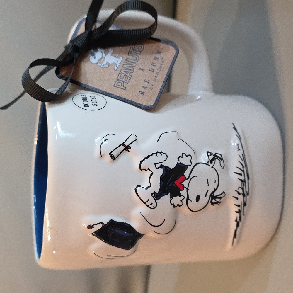 Rae Dunn Peanuts Snoopy Graduation DREAM BIG mug NWT